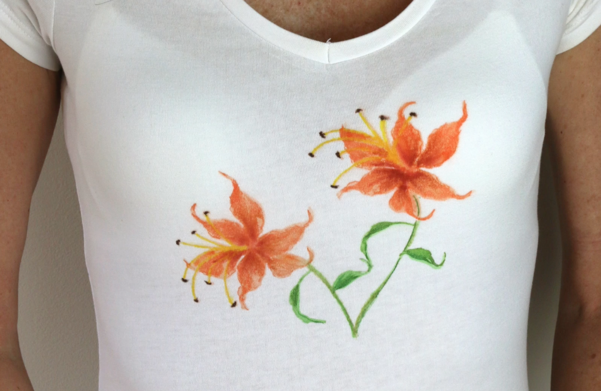 Summer Lilies T-Shirt with Fabrico Markers